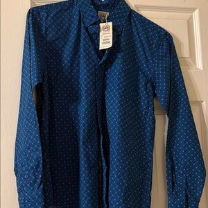Boys cinch Blue Patterned Shirt- new with tags